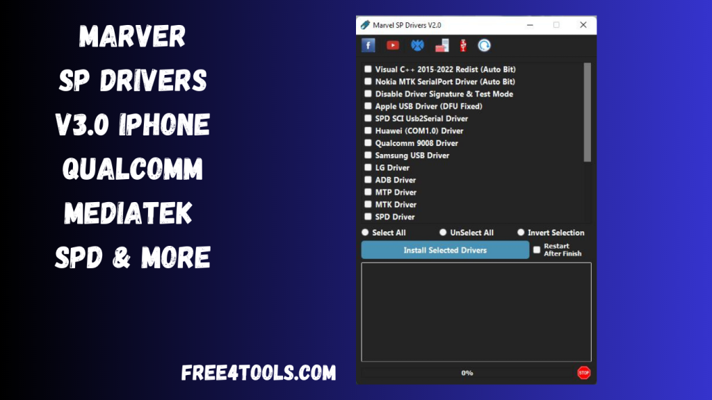 Marver SP Drivers V3.0 iPhone Qualcomm MediaTek SPD & More